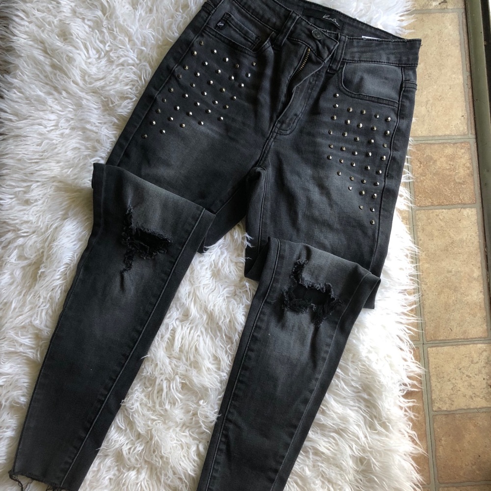 Black studded jeans